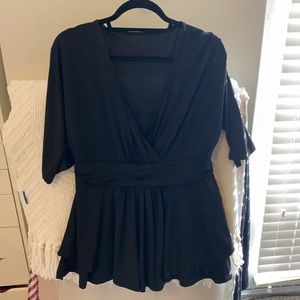 Black peplum top